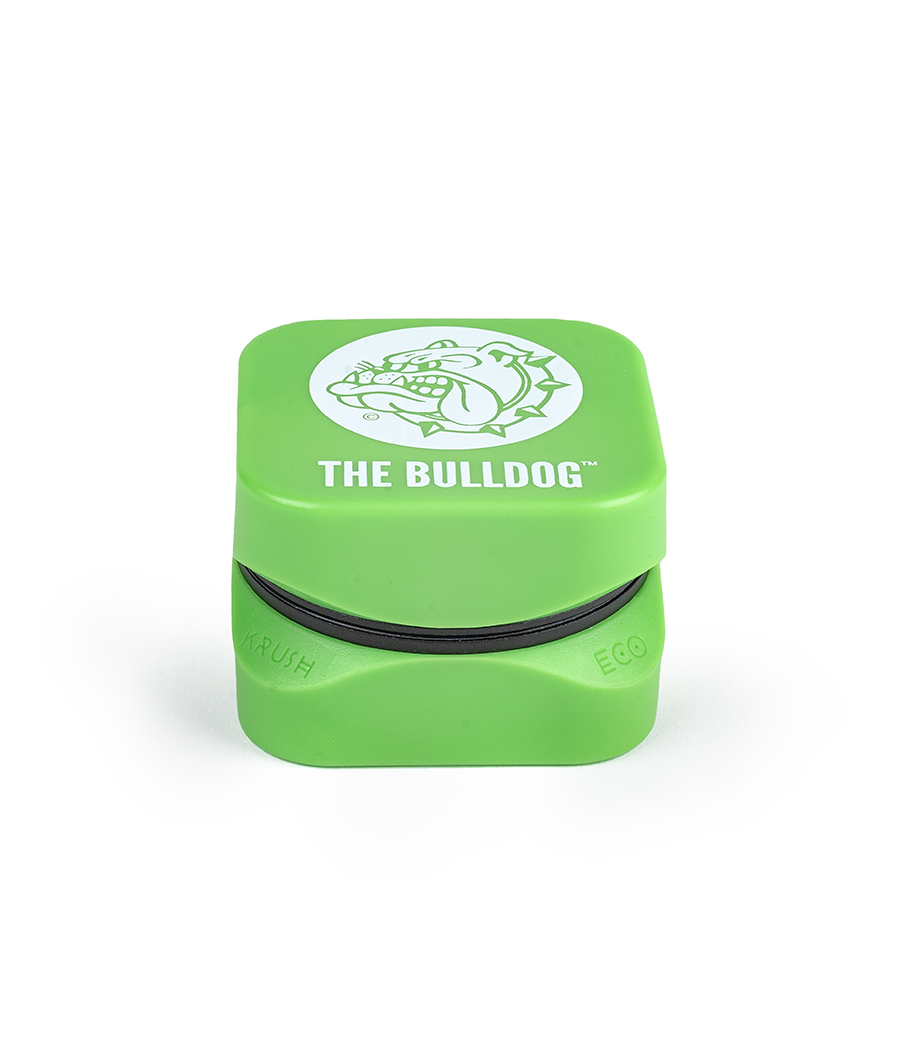 The Bulldog collaboration with Krush Grinders. We have teamed up to introduce the innovative Eco-Cube to our collection of smoking accessories. The Eco-Cube is the perfect addition to The Bulldog range of smoking products, the innovative tooth design allows for flowers to 'fluff' up; making shredding flowers easy than ever before.